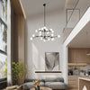 Post Modern Chandelier With Glass Ball Hanging Pendant Light For Sloped Ceiling Living Room