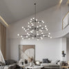 Post Modern Chandelier With Glass Ball Hanging Pendant Light For Sloped Ceiling Living Room