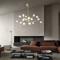 Post Modern Chandelier With Glass Ball Hanging Pendant Light For Sloped Ceiling Living Room