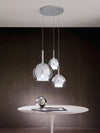 Creative Glass Pendant Lamp LED Orb Ceiling Chandelier For Loft Villa Staircase Hanging Lights