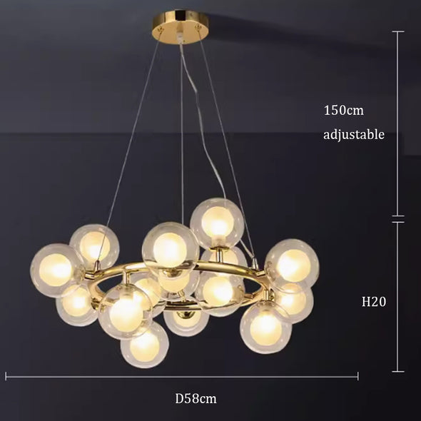 Bubble Ball High Ceiling Chandelier For Bedroom Glass Globe Pendant Light For Bedroom Living Room