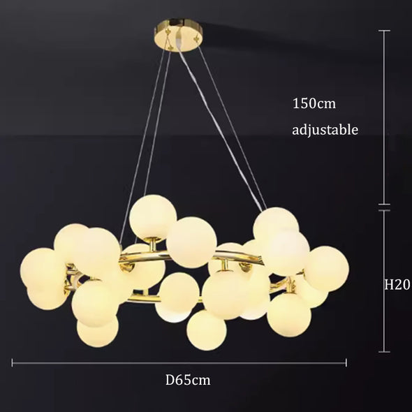 Bubble Ball High Ceiling Chandelier For Bedroom Glass Globe Pendant Light For Bedroom Living Room