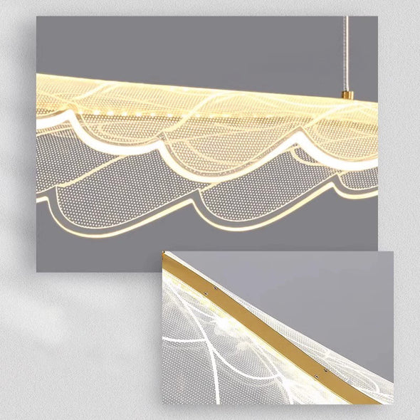 LED Wing Shape Pendant Light Ceiling Linear Chandelier Hanging Light For Kitchen Island Dining Table