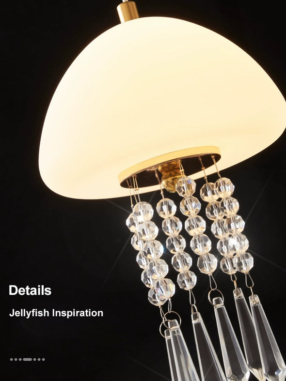 Crystal Jellyfish Chandelier Long Ceiling Pendant Light Hanging Lamp Home Decor For Kitchen Loft