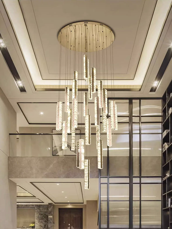 Modern Crystal Chandelier Luxury Home Decor Ceiling Hanging Lamp Staircase Living Room