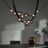 Post-modern Chandelier Leather Belt Pendant Light Dew Drop Hanging Lamp For Kitchen Bar