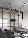 Post-modern Chandelier Leather Belt Pendant Light Dew Drop Hanging Lamp For Kitchen Bar