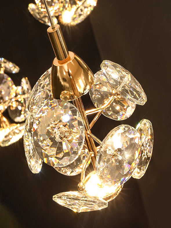 Luxury Chandelier Crystal Ball Hanging Pendant Lamp Home Decor For Loft Spiral Staircase