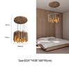 Ancient Style Chandeliers Retro Wabi-Sabi Solid Wooden Carving Restaurant Bedroom Living Room Hanging Lamps