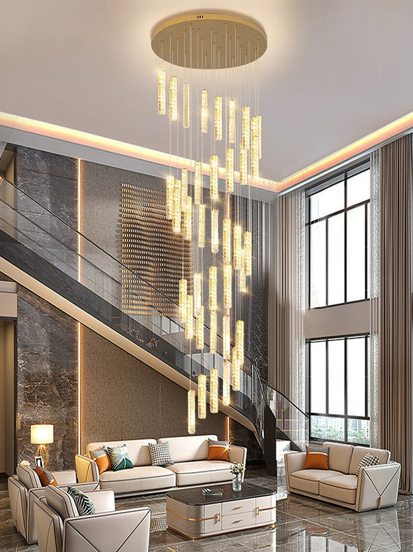 Modern Crystal Chandelier Luxury Home Decor Ceiling Hanging Lamp Staircase Living Room