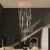 Luxury Hanging Chandelier Long Ceiling Loft Pendant Light For Spiral Staircase