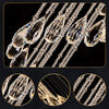 Modern Raindrop Crystal Long Ceiling Chandelier Luxury Flush Mount Lighting Fixture Staircase Lobby Loft