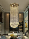 Crystal Large Ceiling Chandelier Hanging Pendant Light Staircase Lobby Villa Hotel Hall