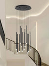 Modern Long Ceiling Chandelier Luxury Hanging Pendants Gold Black Lighting Fixture For Living Room Staircase