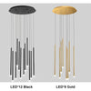 Modern Long Ceiling Chandelier Luxury Hanging Pendants Gold Black Lighting Fixture For Living Room Staircase