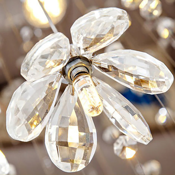 Crystal Long Ceiling Chandeliers Luxury Hanging Pendant Light For Staircase Foyer