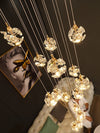 Luxury Chandelier Crystal Ball Hanging Pendant Lamp Home Decor For Loft Spiral Staircase