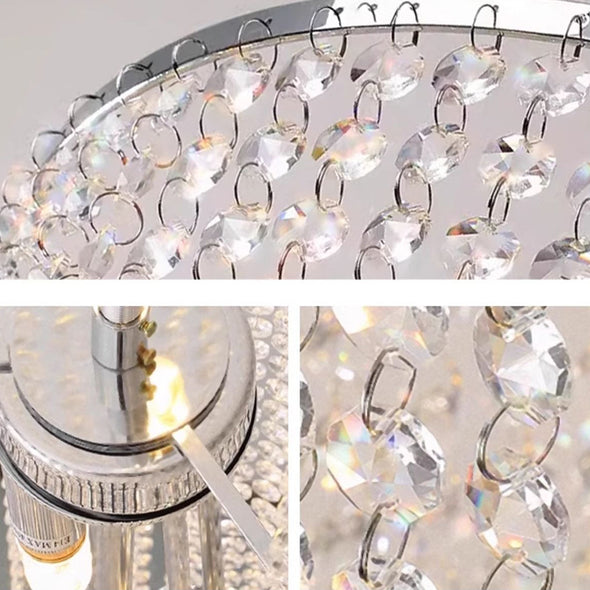 Luxury Crystal Chandelier Long Ceiling Pendant Light Home Decor For Villa Staircase