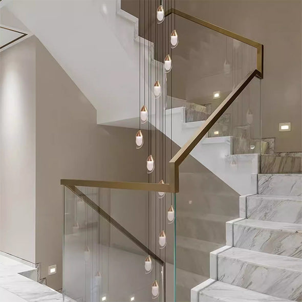 Modern Mango Chandeliers For Kitchen Island K9 Crystal Staircase Simple Nordic LED Pendant Lights Luxury Dining Room Living Room