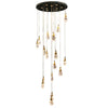 Eggplant Shape Crystal Chandelier Luxury Long Ceiling Pendant Light For Staircase Loft