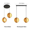 Bohemian Veneer Chandelier Hanging Orb Pendant Light Long Ceiling Lamp For Loft Kitchen Island