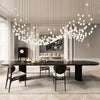 Nordic Blossom Chandelier Long Ceiling Petal Pendant Light Fixture Hanging Lamp For Loft Villa