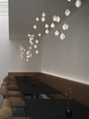 Nordic Blossom Chandelier Long Ceiling Petal Pendant Light Fixture Hanging Lamp For Loft Villa