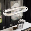 Oval Luxury Crystal Pendant Light Fixture High Ceiling Chandelier Lamp For Home Decor Living Room Kitchen Island Bar