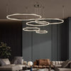 Multi Rings Chandelier Circular Luxury Decoration For Bedroom Living Room Gold Black Home Applicance Pendant Light Fixture Lamp