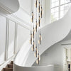 Post Modern Loft Chandelier Ripple Shaped Long Ceiling Light Staircase Hanging Pendant Light