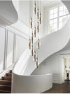 Post Modern Loft Chandelier Ripple Shaped Long Ceiling Light Staircase Hanging Pendant Light