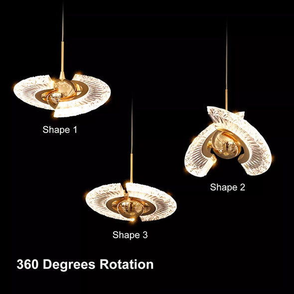 Creative UFO Chandelier Luxury Rotating Pendant Light For Staircase Foyer Living Room