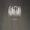 Post-modern Aluminum Tassel Chandeliers Luxury Arch Silver Pendant Lights For Villa Dinning Room Hotel Decor Lighting