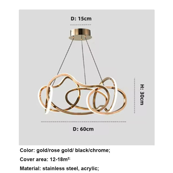 Luxury Crystal Cross Ring Pendant Light For Kitchen Island Living Dining Room Modern Adjustable Chandelier Decor