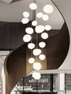 Long Stair Pebbles Pendant Stairwell Chandelier Luxury Decoration Home Ceiling Pendant Lamp