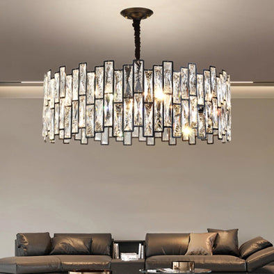 Luxury Rectangular Crystal Pendant Decoration Home Applicant Kitchen Island Dining Room Chandelier Light