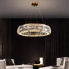 Luxury Crystal Pendants Modern Circular Ceiling Decor for Kitchen Island Living Dining Room Chandelier LED Light