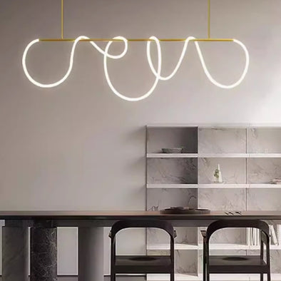 Minimalism Hose Linear Pendant Hanging Light Cord DIY Chandelier Kitchen Bar Dining Room