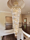 Modern Crystal Long Luxury Chandelier Staircase Lobby Villa Hotel Hall Decoration Ceiling Pendant light