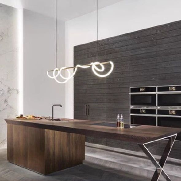 Minimalism Hose Linear Pendant Hanging Light Cord DIY Chandelier Kitchen Bar Dining Room