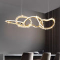 Luxury Crystal Cross Ring Pendant Light For Kitchen Island Living Dining Room Modern Adjustable Chandelier Decor