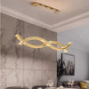 Luxury Crystal Water Wave Pendant Lighting For Kitchen Island Living Dining Room Ripple Chandelier Decor Light Fixture