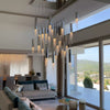 Tassel Crystal Chandelier Luxury Hanging Pendant Light For Hotel Lobby Living Room