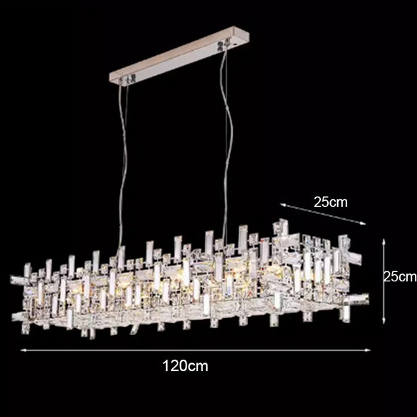 Crystal Rectangular Pendants Luxury Chandelier Decoration For Kitchen Island Dining Room Bedroom