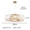 Luxury Crystal Pendants Modern Circular Ceiling Decor for Kitchen Island Living Dining Room Chandelier LED Light