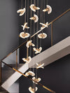 Creative UFO Chandelier Luxury Rotating Pendant Light For Staircase Foyer Living Room