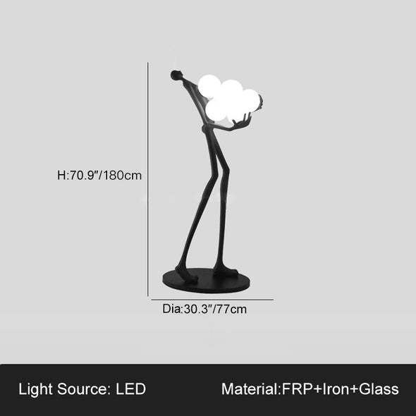 Post-modern Standing Lamp Art Design Glass Ball Floor Lamp For Living Room Hallway Study