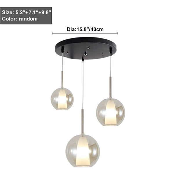 Creative Glass Pendant Lamp LED Orb Ceiling Chandelier For Loft Villa Staircase Hanging Lights