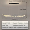 LED Wing Shape Pendant Light Ceiling Linear Chandelier Hanging Light For Kitchen Island Dining Table