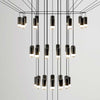 Minimalist Unique Wireflow Chandelier Hanging Pendant Lamp Black Linear Lights